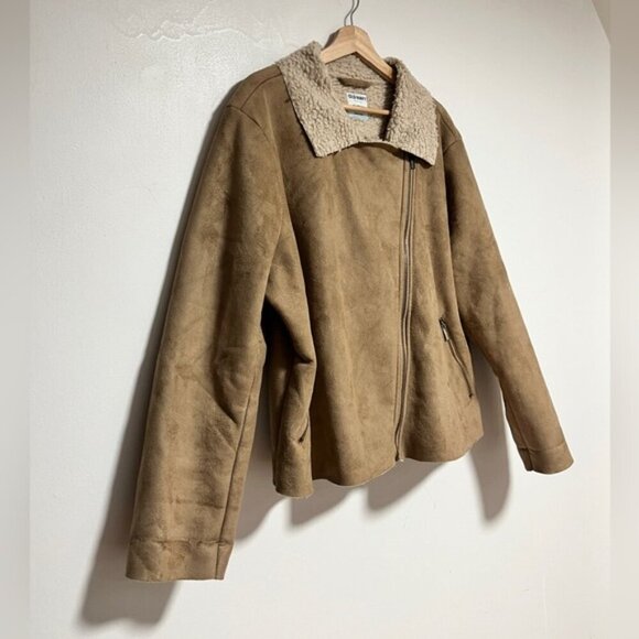 Old Navy Faux Suede Sherpa Lined Moto Jacket – Tan – Women’s XXL - Picture 6 of 11